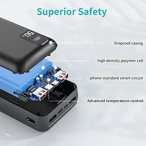 50,000mAh PD 22.5W Fast Charging Power Bank with USB-C Quick Charge