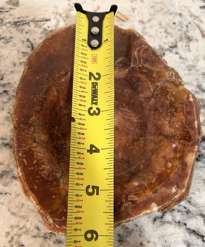 Vintage Alabaster Mid Century Modern MCM Carved Ashtray Heavy Stone Catchall 6” - Picture 15 of 16