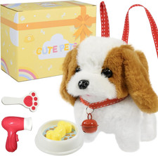 Plush Toys Walking Dog Toys That Can Walk, Bark and Wag Tail,Interactive Electro