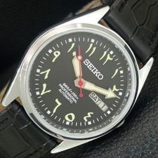 JAPAN VINTAGE REFURBISHED SEIKO AUTOMATIC 6309A MENS BLACK DIAL WATCH a442763-1