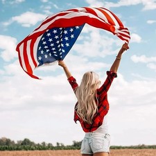 US American Flag Heavy Duty Luxury Embroidered Stars Sewn Stripes Grommets Nylon