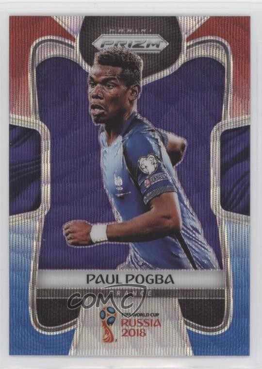 2018 Panini Prizm World Cup Red & Blue Wave Prizm Paul Pogba #74 0b3