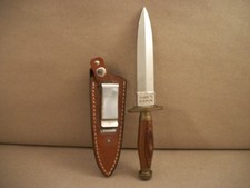 9" OLSEN OK Boot B-5-HC MI Dagger Knife with Leather Sheath 440 Japan Stainless