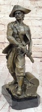 Signed Original Pirate With Jewelry Chest Statue Figurine Bronze Sculpture Figur