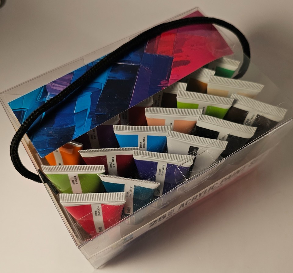Arcylic Art 25 piece set .7 oz Tubes Color Academy Multi - Surface ...