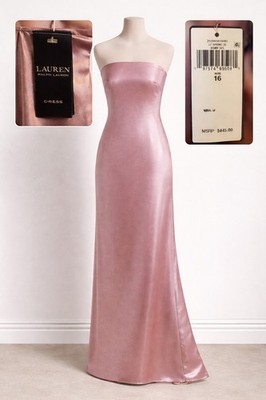ralph lauren pink satin dress Evelyn Satin Gown for Women