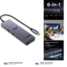 UGREEN USB-C Hub 6 in 1 10Gbps HDMI 4K 60Hz Power Delivery 100W Silver