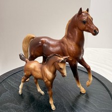 VTG '70s Breyer Horse Arabian Stallion & Sea Star Foal Set Chestnut Bay USA