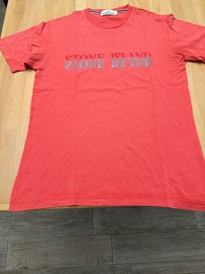 STONE ISLAND T-Shirt Spellout Reflective Logo Medium