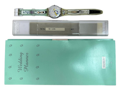 Swatch Herren Und Damen Armbanduhr WHITE WEDDING GV110 1999
