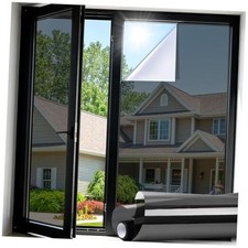 One Way Window Privacy Film, Window Tint for Home, 17.5" x 78.7" Black Silver