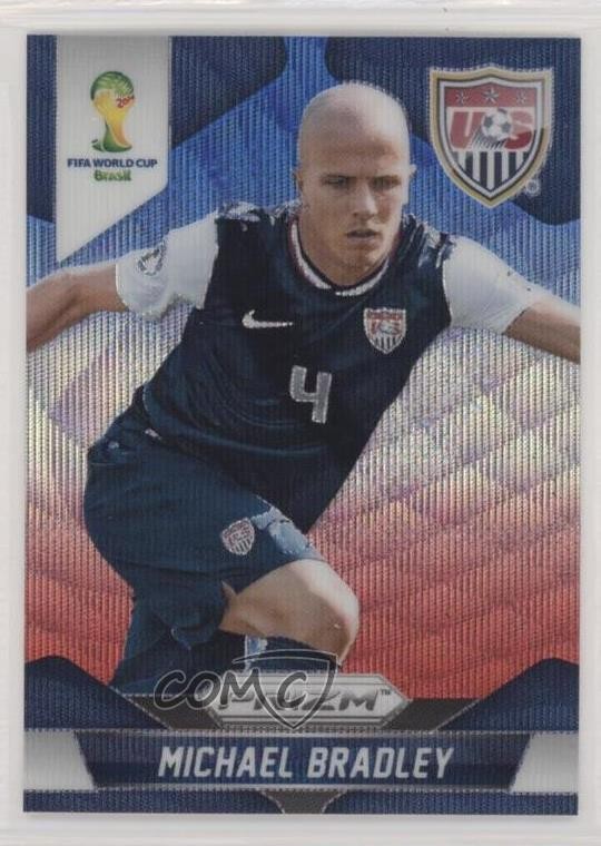 2014 Panini Prizm World Cup Blue & Red Wave Prizm Michael Bradley #68 8k4