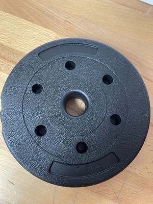 New Pair of 1.5kg Standard Plastic Filled Weight Plates Barbell Dumbbell Home