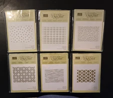 Lot 6 SU Big Shot Emboss Folders - Woodgrain,Dots Boho,Trellis,Mosaic, Sparkle