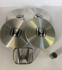 Oem Honda Civic Center Caps Set Of 4 44732snca01 Machined Silver H Logo Key