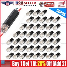 50 pcs Double-Wire Plug-in Connector, Cable Clamp with Locking Buckle, AWG 18-22