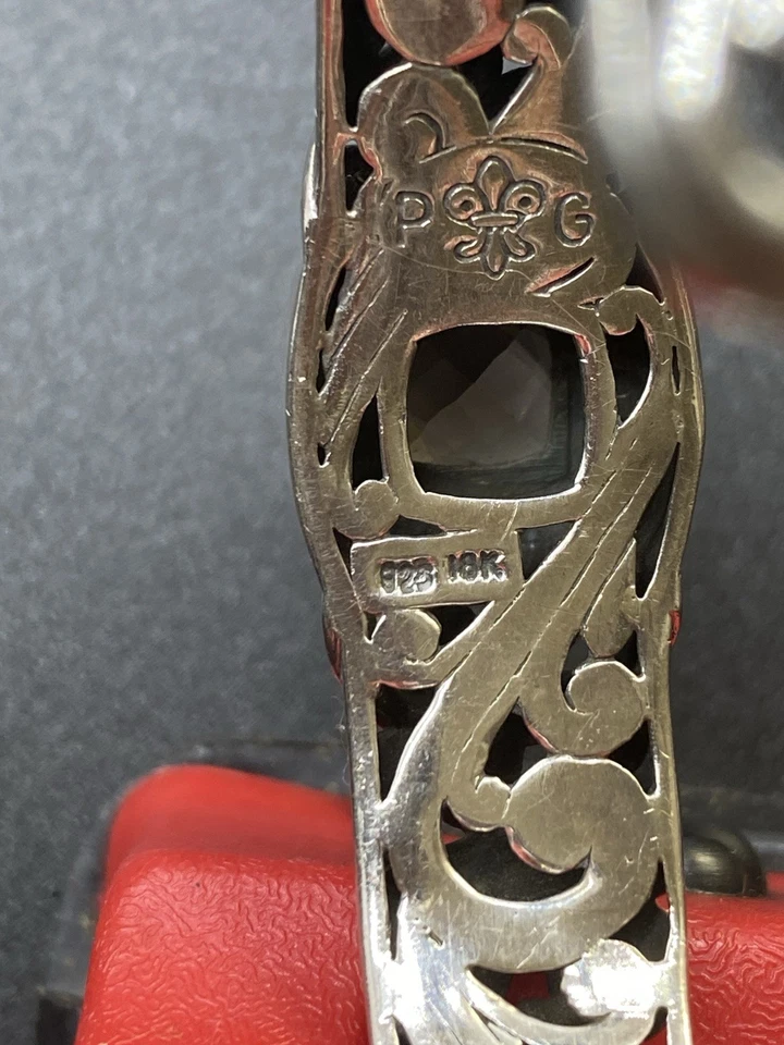 Brazalete vintage 925 y 18k PHILLIP GAVIEL, 28 gramos. Diseñador Firmado PG Foto 2 de 4