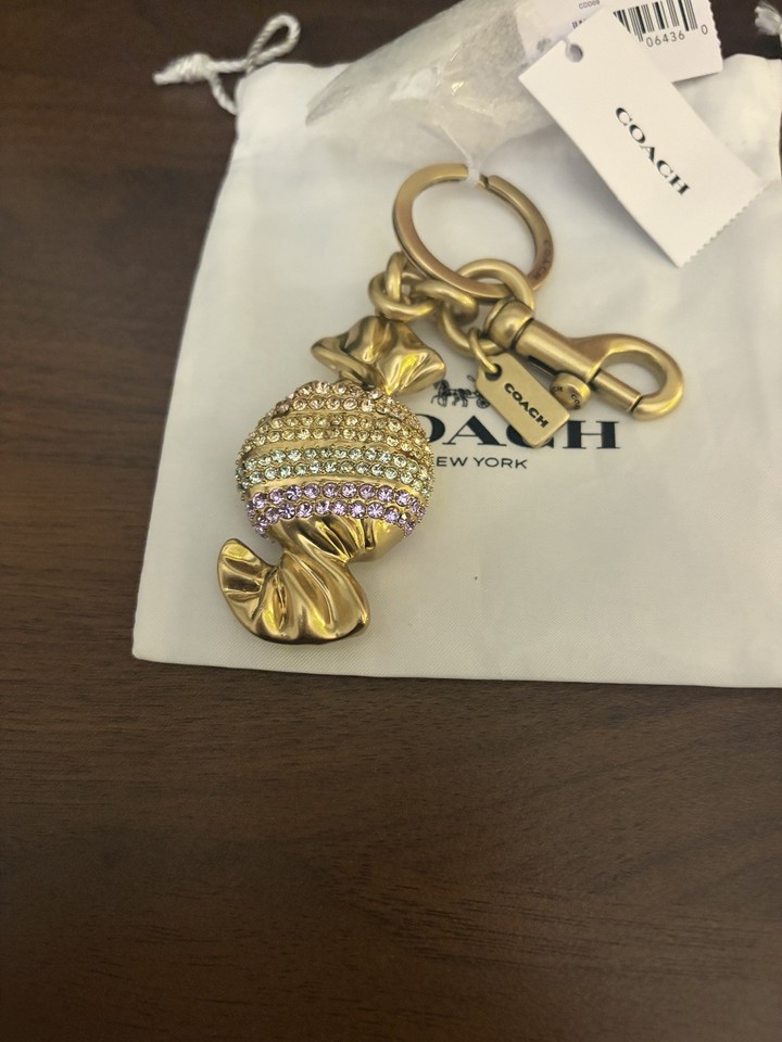 Coach Candy Bag Charm in Brass Multi CDD09 - Rainbow Jacquard Crystals ...
