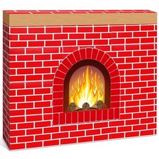 26 Pcs 3D Winter Cardboard Fireplace 39 x 35 Inch DIY Winter Artificial Firep...