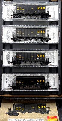 N MICRO TRAINS 99300110 43' ORTNER OPEN HOPPER FOUR CAR RUNNER PACK CSX