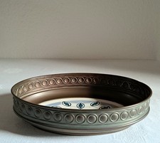Seltene antike Jugendstil Messing Schale Spritzdekor Keramikboden