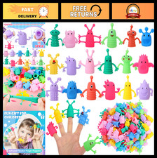 80 PCS Cute Monster Finger Puppets - Soft Rubber Stretchy Fidget Toys for Kids P