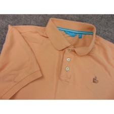 Tori Richard Polo Shirt Mens Large Peach Orange Short Sleeve Aloha Camp