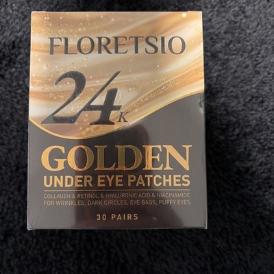 24K Gold Collagen Eye Patches 30 Pairs, Cooling Gel for Dark Circles & Puffiness