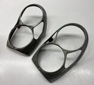 2x Mercedes Bosch W108 W109 W111 Export US Scheinwerfer Rahmen Brille Chrom Z.A.