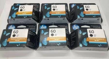 Pack of 6 HP 60 Black Ink Cartridge - CC640WL Exp 08/2026+