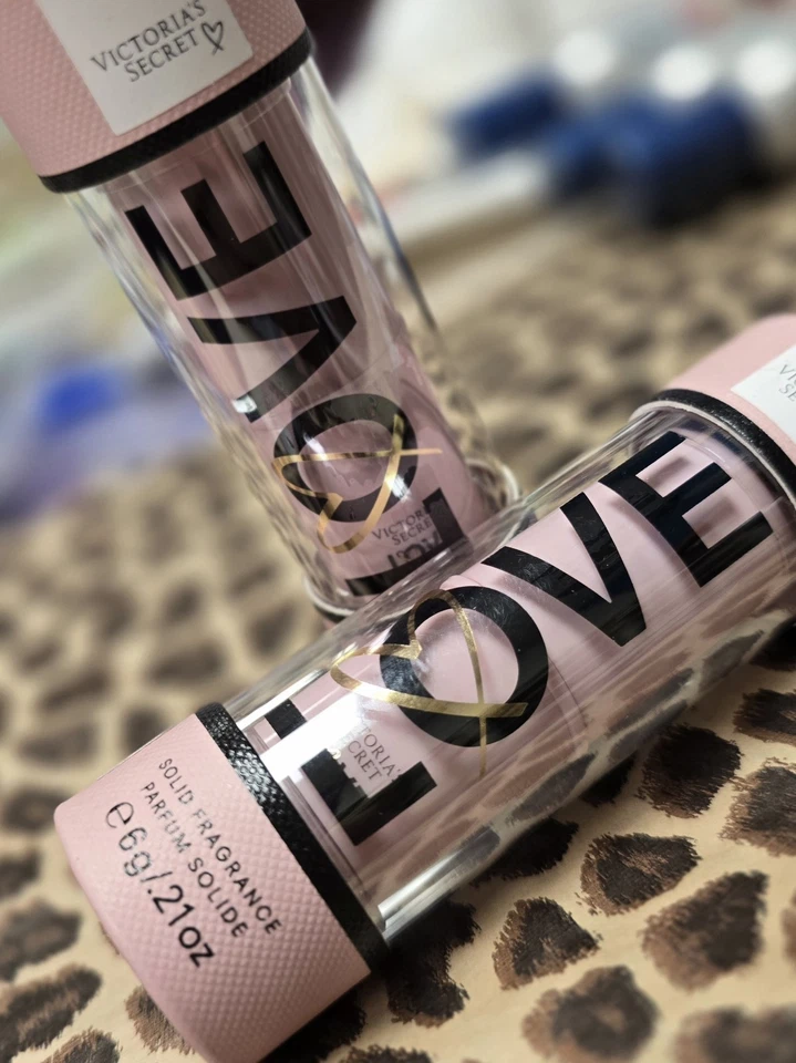 2 Victoria's Secret любовь твердый духи аромат в орнамент бант подарочная коробка .21 унций - Изображение 2 из 2