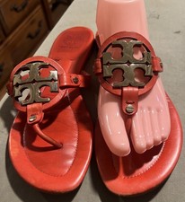 Tory Burch Red Miller Leather Sandals sz 9M