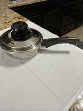 Lustre Craft Cookware Multi-Core 5 Ply Stainless Small Sauce Pan Pot & Lid USA