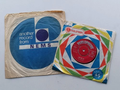 THE BEATLES 1962 U.K. 45 LOVE ME DO NEMS BAG BRIAN EPSTEIN  WOTZ