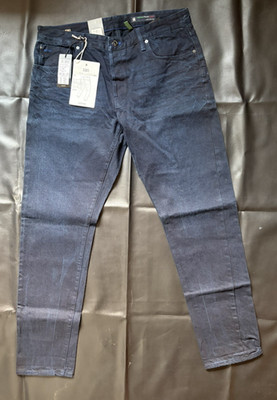 G Star Raw 3301 Slim Selvedge Worn in Bleak Jeans Size 38 x 36 $250
