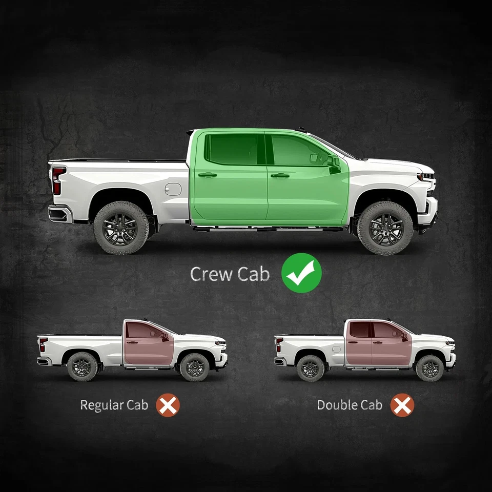 Vijay Fit 2019-2026 GMC Sierra 2500HD/3500HD Crew Cab Running Board & Step Bars Foto 3 de 4