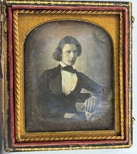 1/6 Plate EARLY Daguerreotype Handsomely Dressed Young Man Portrait Orig. 1850s