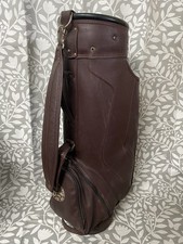 Golf Bag Vintage Spalding Brown Leather Golf Cart Bag Vtg Professional 6 Way