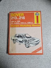 Haynes Workshop Manual Rover 213 216 1984-1989 All Models Owners Manual