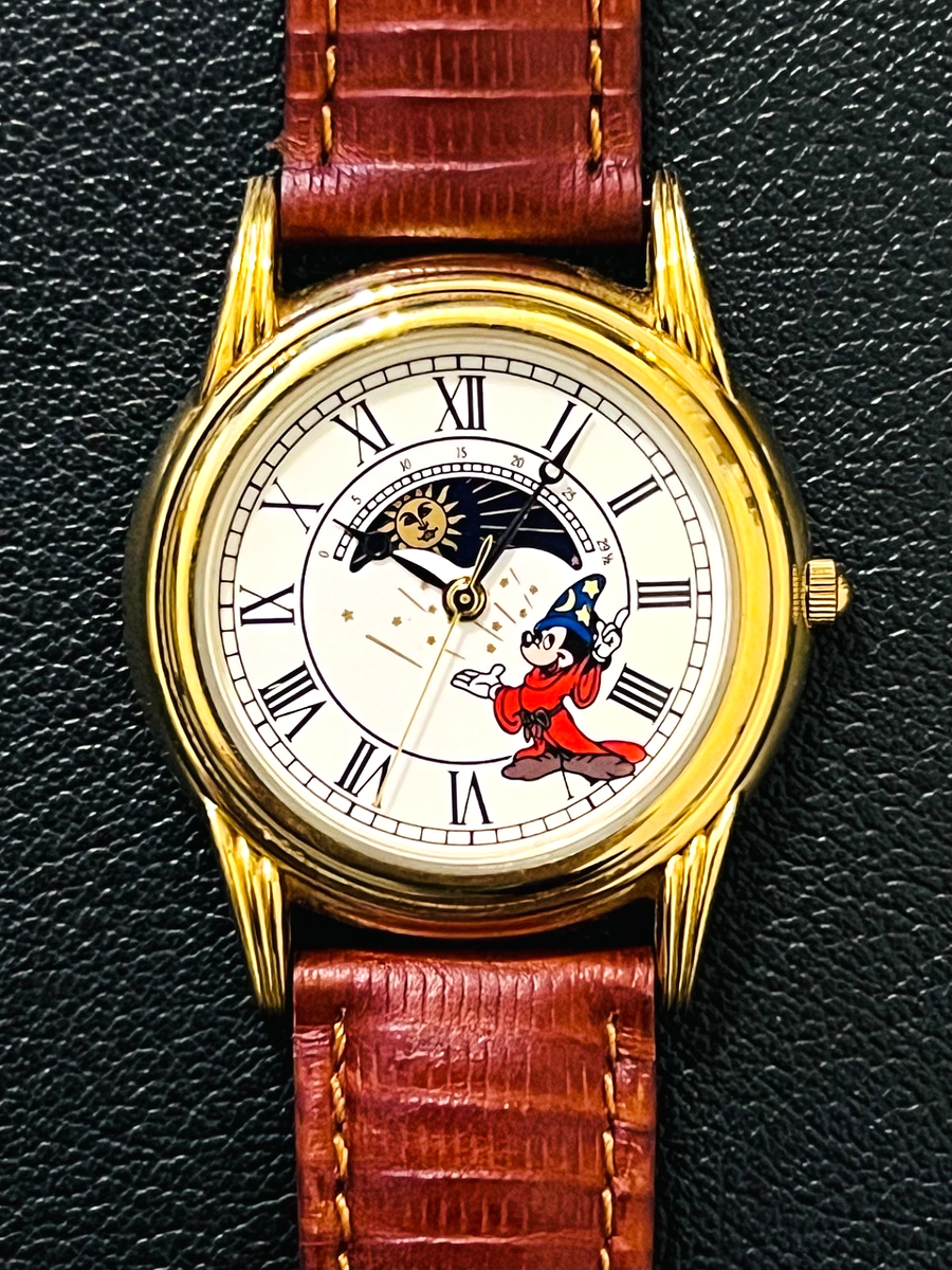 Vintage Seiko Disney Mickey Mouse Sorcerer Moon Phase Dial Watch