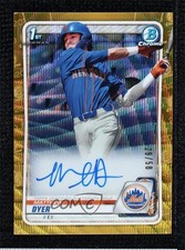 2020 Bowman Draft Chrome Picks Gold Wave Refractor 29/50 Matthew Dyer Auto 0us5