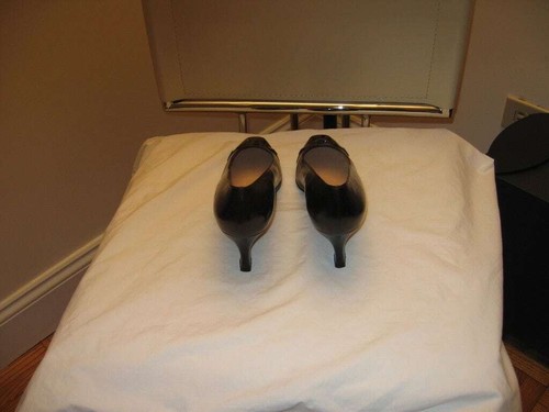 RENEE MANCINI-BROWN LEATHER & PATENT PUMP-SIZE-39.5 - Picture 8 of 9