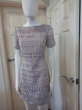 Mint Velvet Ladies Heavy Lace Beige Dress Size 8