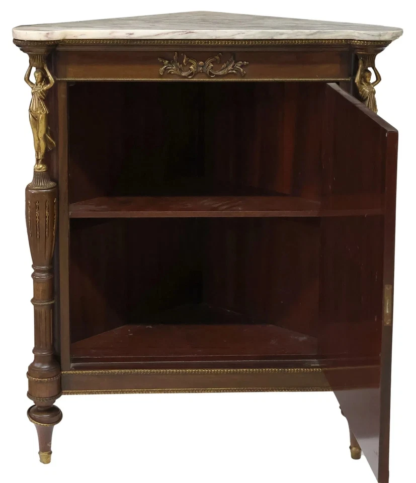 Armario, Esquina, Estilo Luis XV, 'VERNIS MARTIN', Mármol, Panel, Dorado, ¡Siglo XX! Foto 3 de 4