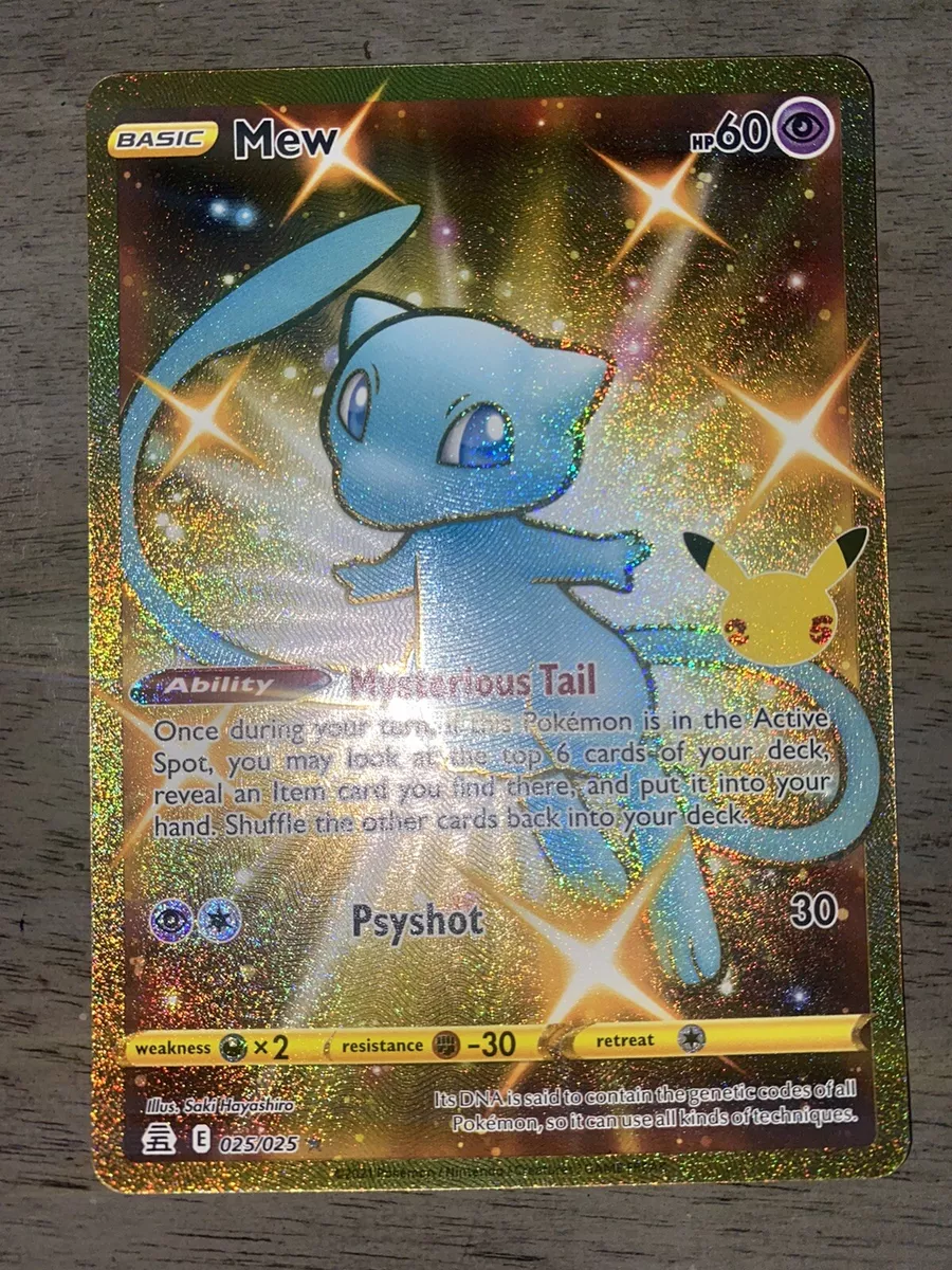 Thai Pokemon Card Shiny Golden Mew Near Mint 25th Anniversary