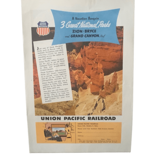 Vintage 1952 Union Pacific Great National Parks Ad Advertisement - Picture 4 of 4
