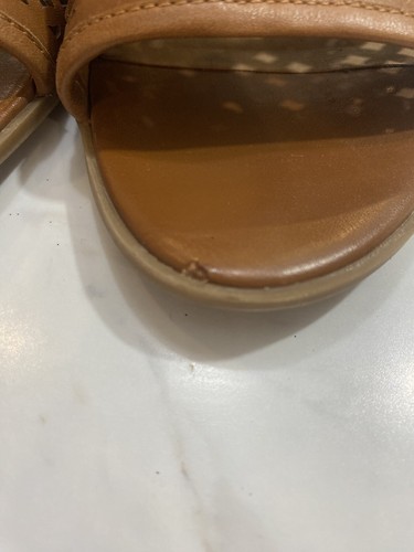 Franco Sarto Harlet Women's Brown Leather Slingback Peep Toe Sandals Size 10 - Picture 7 of 7