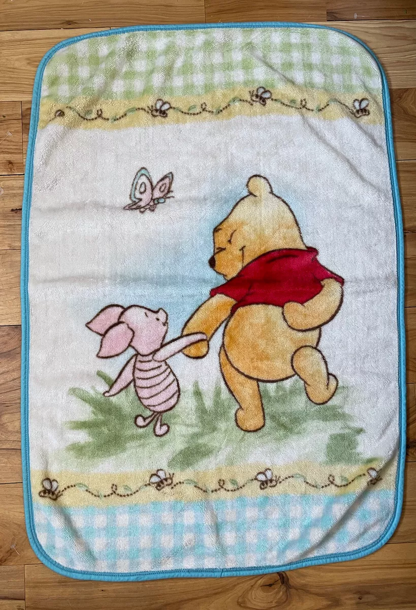 Winnie Pooh Piglet toile fleece baby blanket Handmade with licensed fleece  RARE