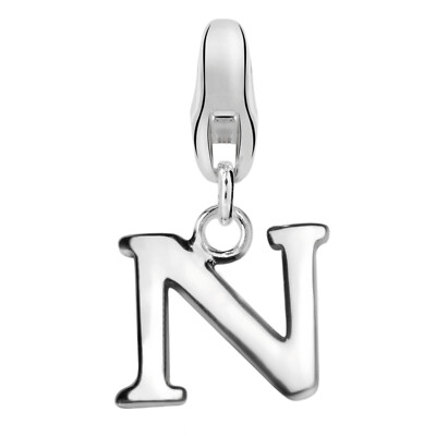 Dream Charms Damen Charm-Anhänger 925 Sterling Silber rhodiniert Buchstabe N