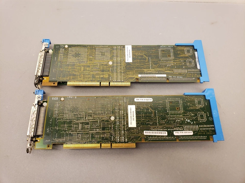 QTY=2 IBM ARTIC 2MB Portmaster/A 53F2603 61G2416 serial expansion card w/ Riser - Image 2 of 4